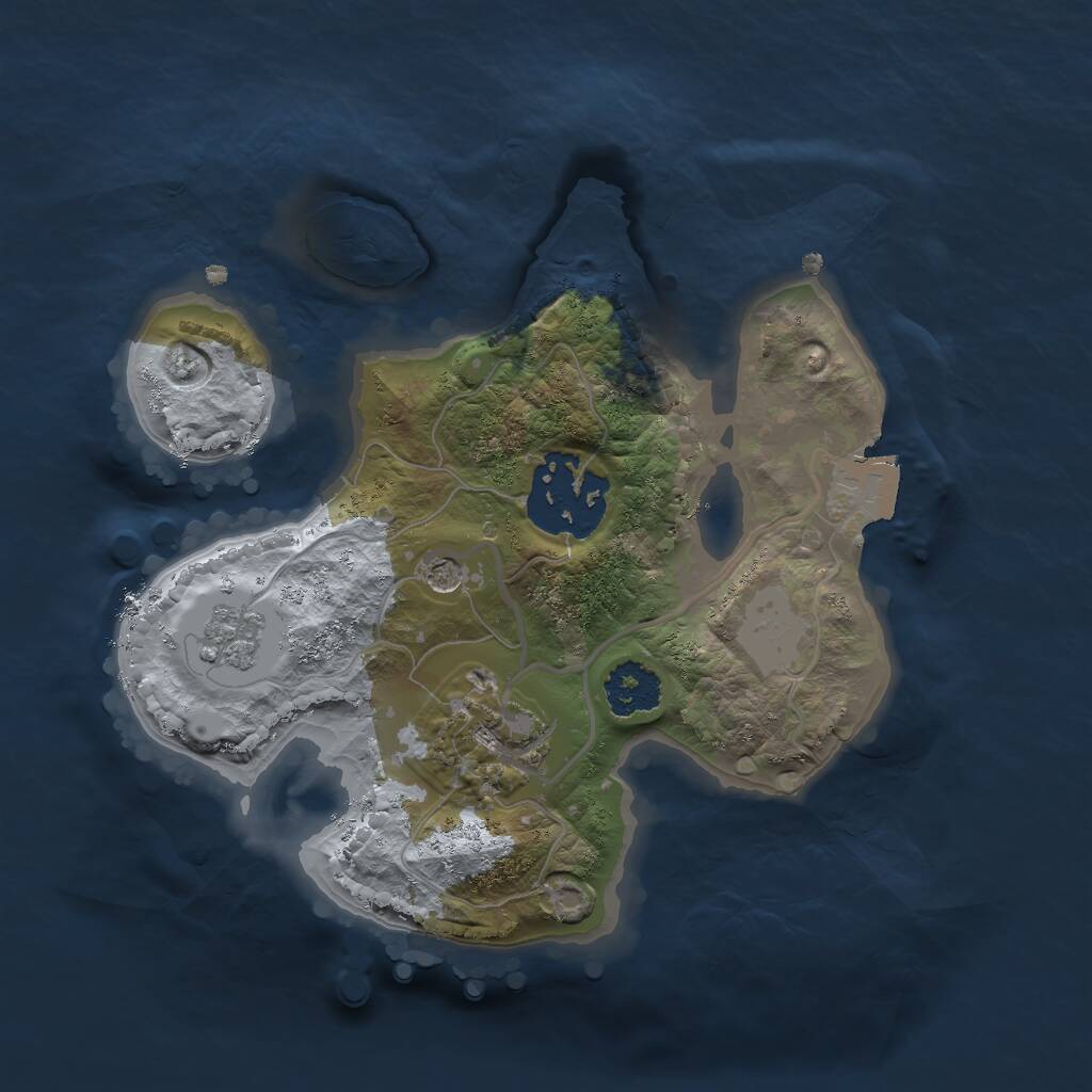 Rust Map: Procedural Map, Size: 2000, Seed: 858584448, 5 Monuments