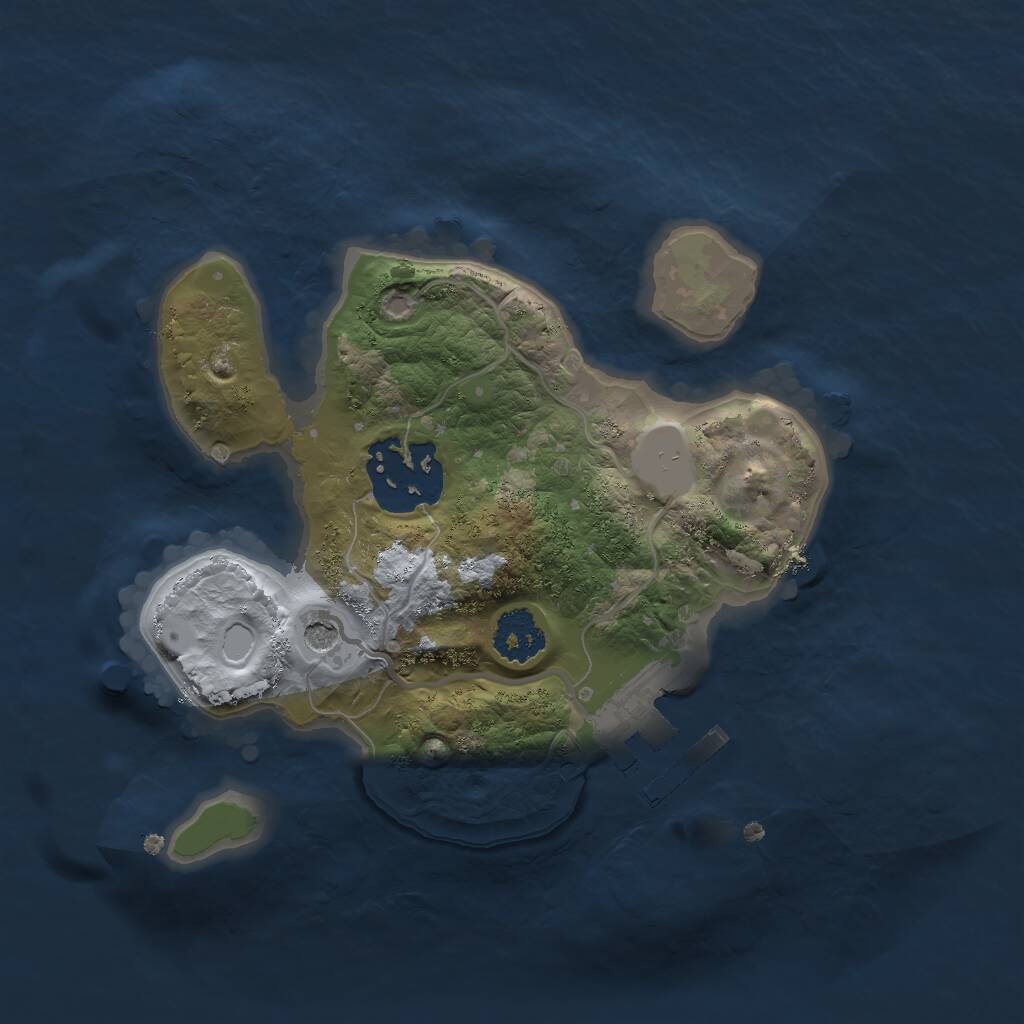 Rust Map: Procedural Map, Size: 2000, Seed: 1093172074, 4 Monuments