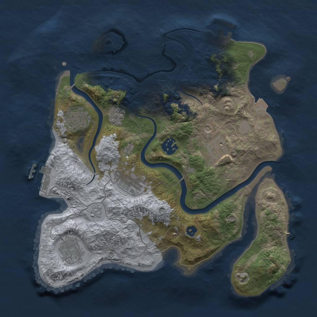 Rust Map: Procedural Map, Size: 3000, Seed: 936262936, 11 Monuments