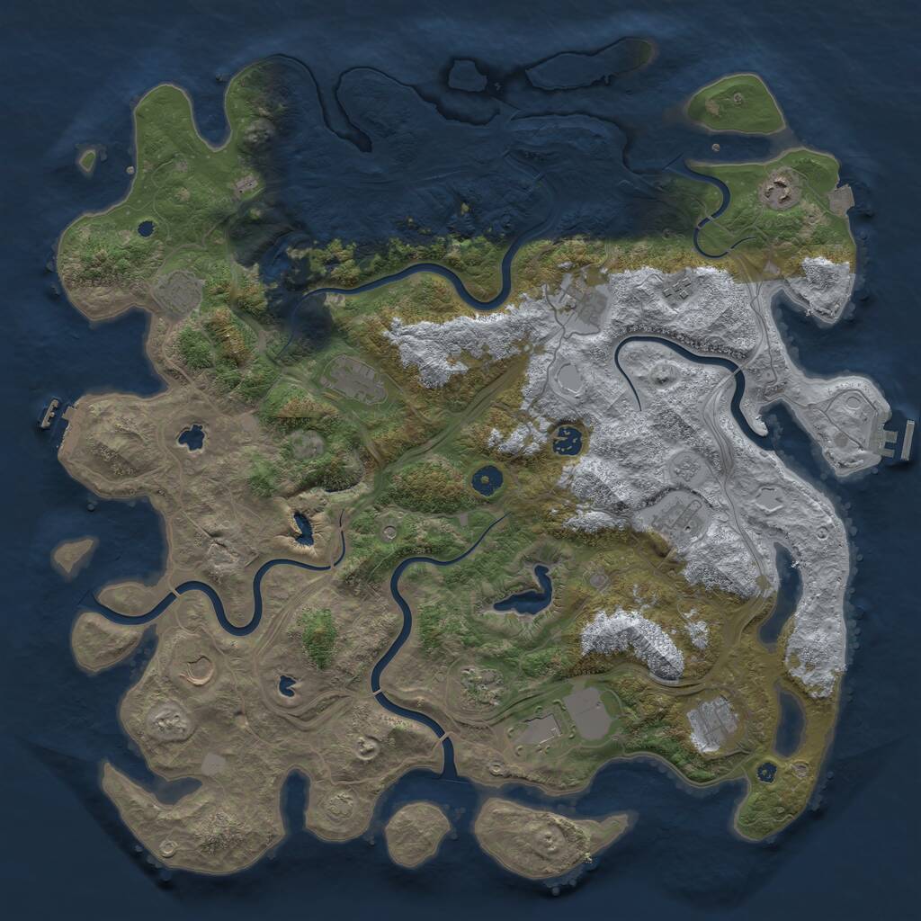 Rust Map: Procedural Map, Size: 4700, Seed: 335634126, 17 Monuments