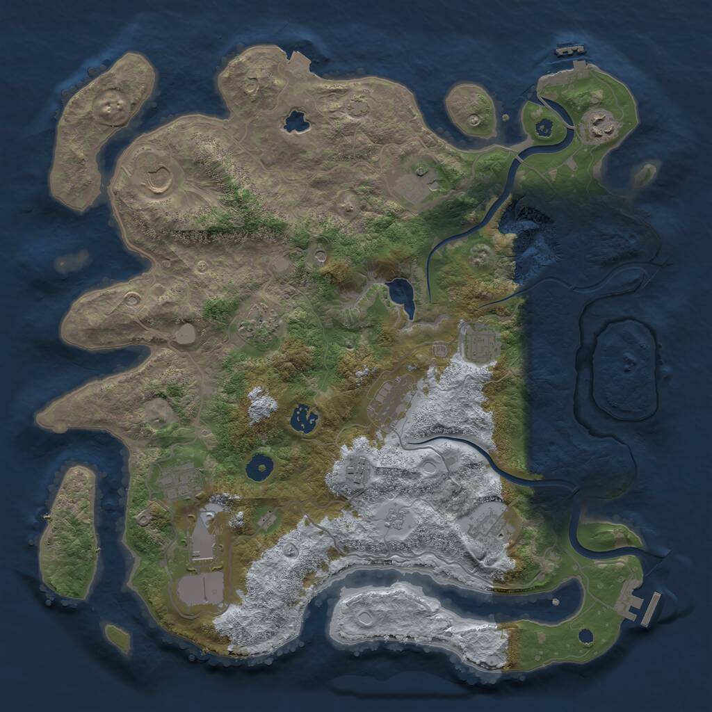 Rust Map: Procedural Map, Size: 4000, Seed: 626127, 17 Monuments