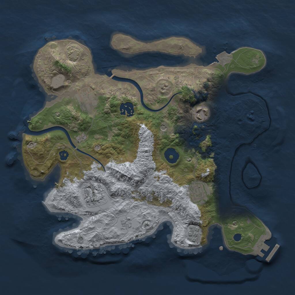 Rust Map: Procedural Map, Size: 3000, Seed: 12886025, 11 Monuments