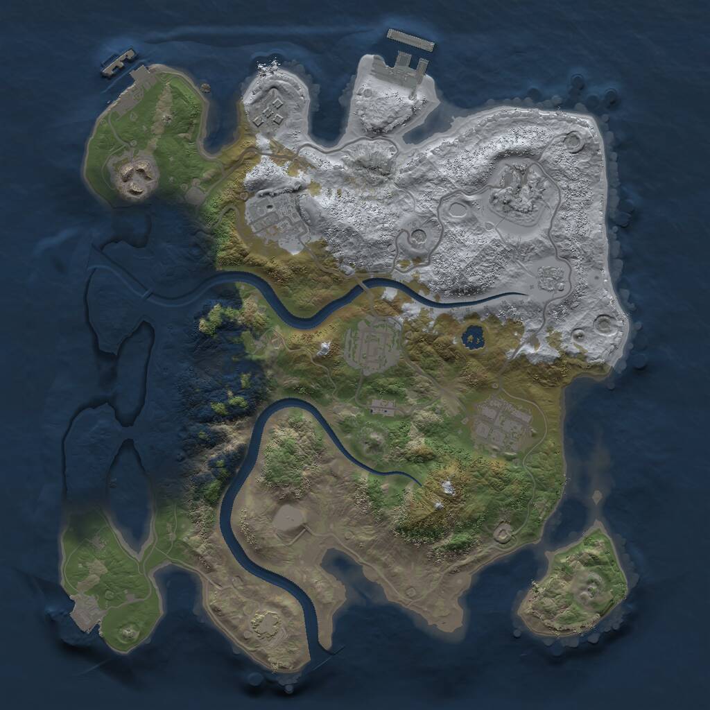 Rust Map: Procedural Map, Size: 3000, Seed: 473862, 12 Monuments