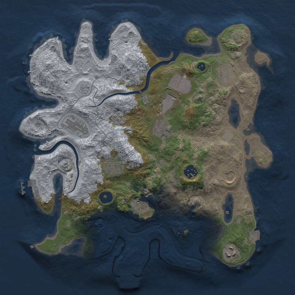 Rust Map: Procedural Map, Size: 3500, Seed: 1781298161, 16 Monuments