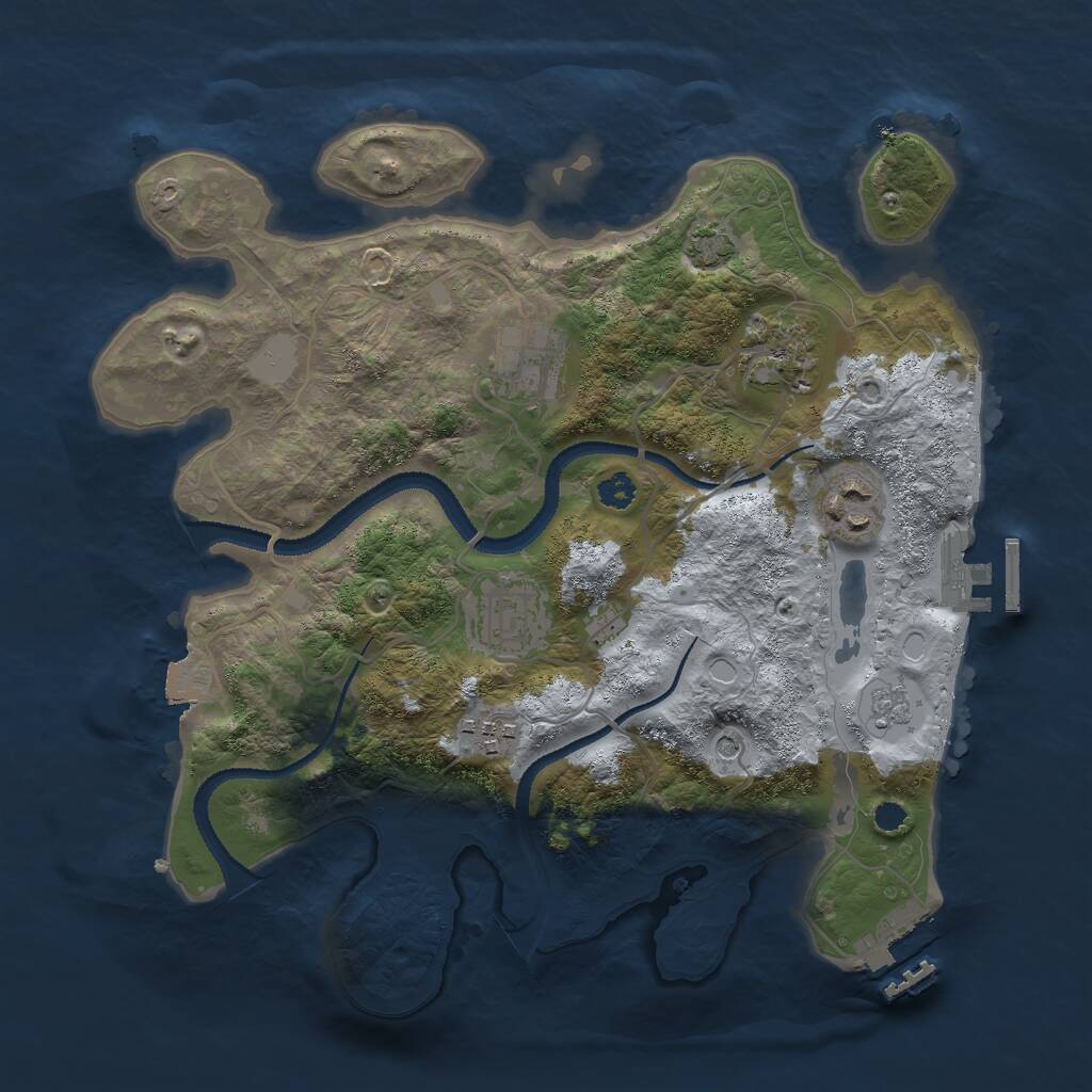 Rust Map: Procedural Map, Size: 3000, Seed: 1502209254, 11 Monuments