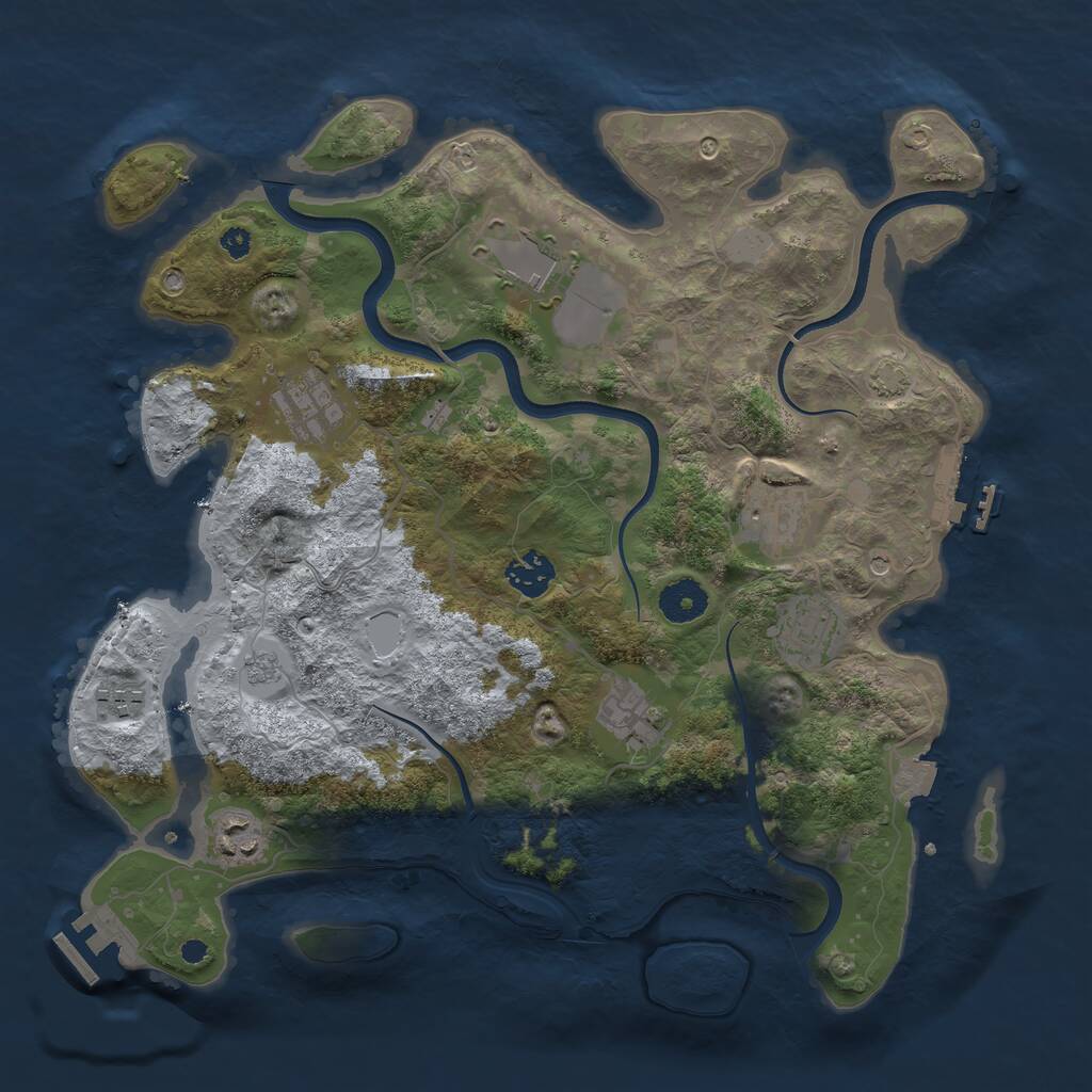 Rust Map: Procedural Map, Size: 3600, Seed: 89875585, 14 Monuments