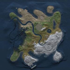 Thumbnail Rust Map: Procedural Map, Size: 2500, Seed: 1704211489, 6 Monuments