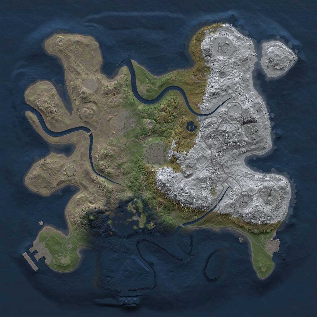 Rust Map: Procedural Map, Size: 3000, Seed: 111111111, 10 Monuments