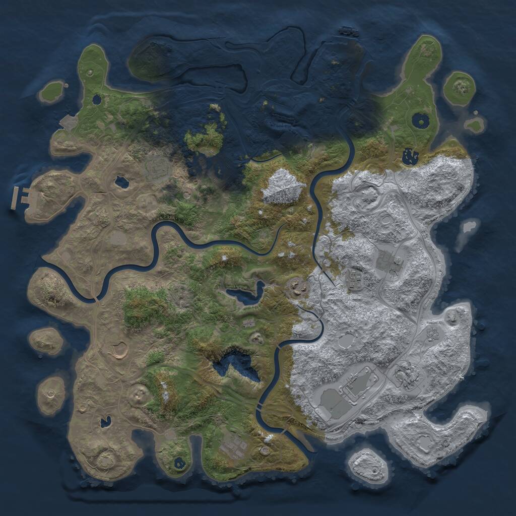 Rust Map: Procedural Map, Size: 4500, Seed: 1699026338, 16 Monuments