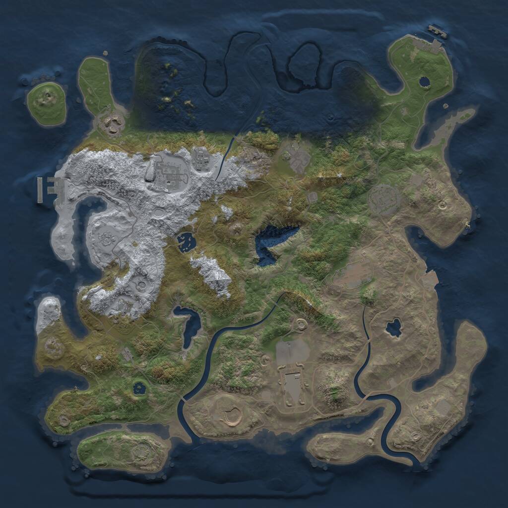 Rust Map: Procedural Map, Size: 4000, Seed: 725014797, 16 Monuments
