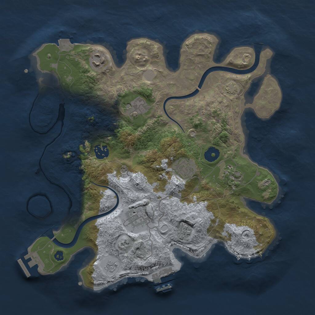 Rust Map: Procedural Map, Size: 3200, Seed: 1670250074, 13 Monuments