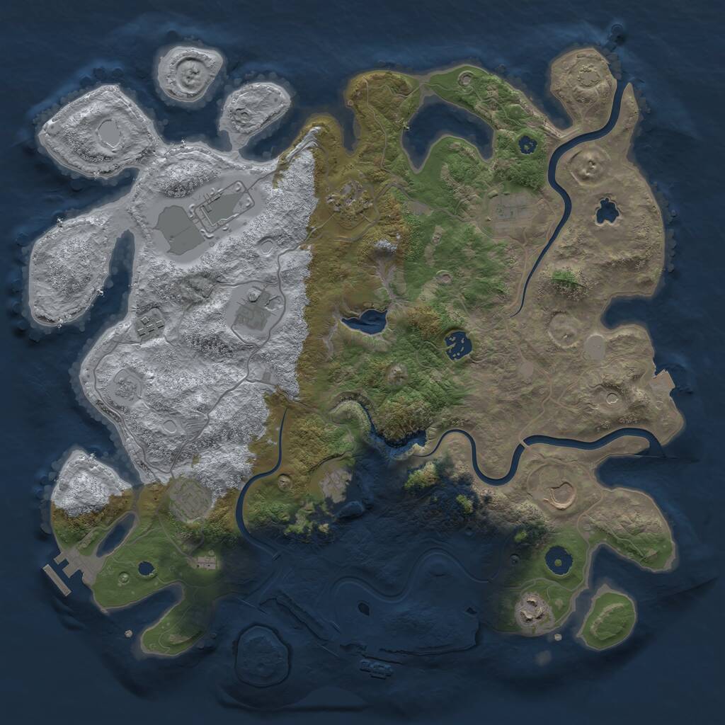Rust Map: Procedural Map, Size: 4000, Seed: 295340858, 16 Monuments