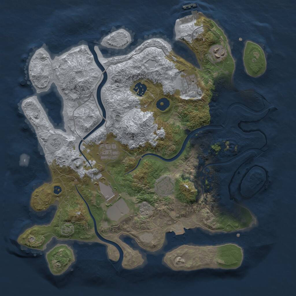 Rust Map: Procedural Map, Size: 3500, Seed: 4547, 12 Monuments