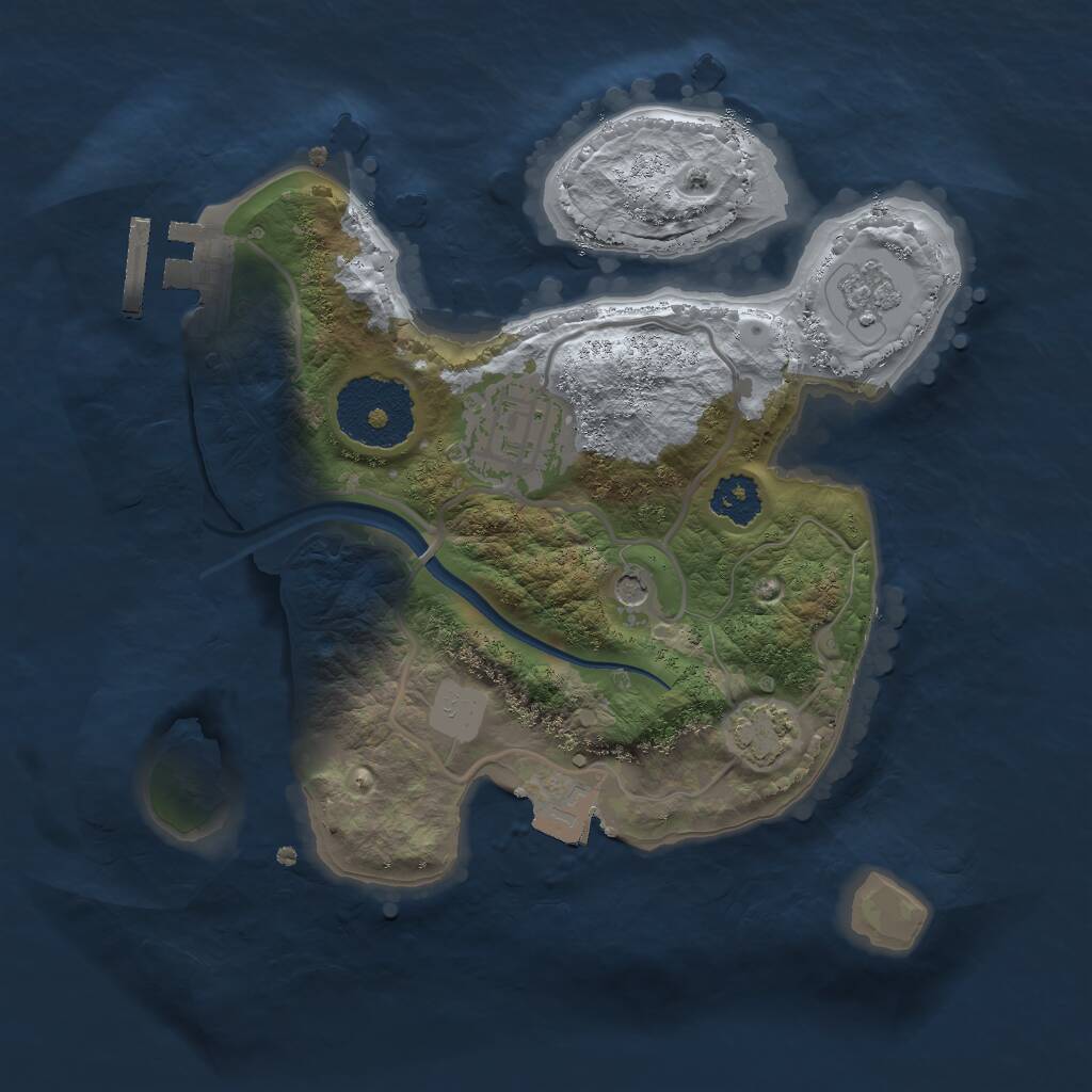 Rust Map: Procedural Map, Size: 2200, Seed: 1947228176, 6 Monuments