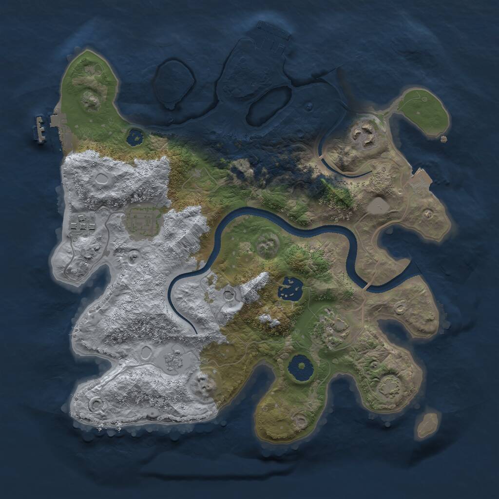 Rust Map: Procedural Map, Size: 3000, Seed: 53732, 11 Monuments