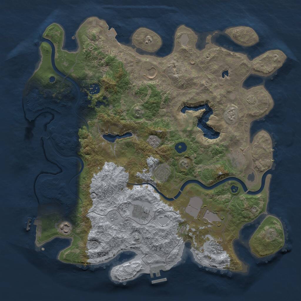 Rust Map: Procedural Map, Size: 4000, Seed: 13490, 15 Monuments
