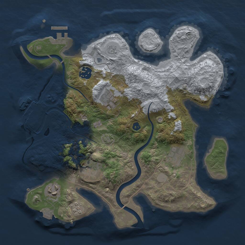 Rust Map: Procedural Map, Size: 3000, Seed: 1793062, 12 Monuments