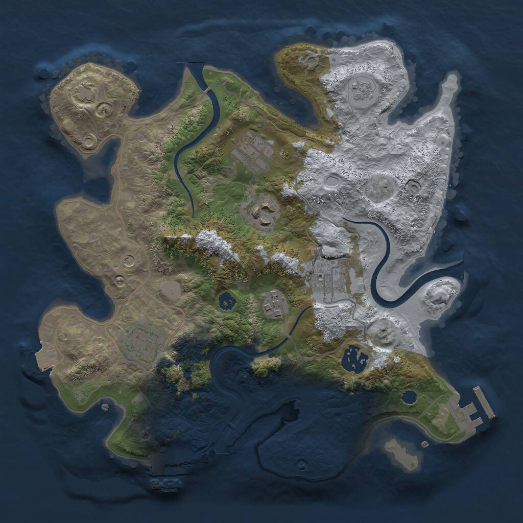 Rust Map: Procedural Map, Size: 3000, Seed: 1542444419, 12 Monuments
