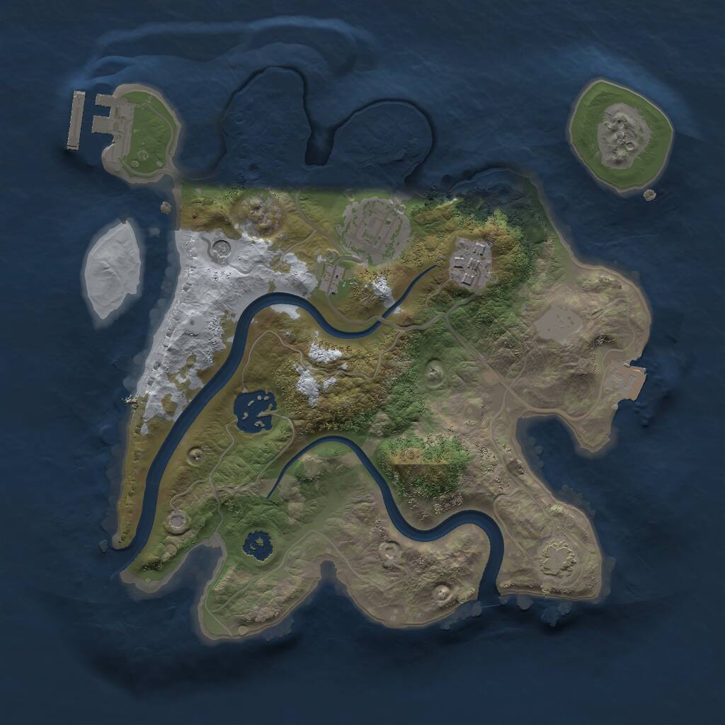 Rust Map: Procedural Map, Size: 2500, Seed: 290978, 7 Monuments