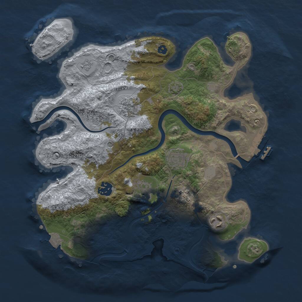 Rust Map: Procedural Map, Size: 3200, Seed: 1899976933, 11 Monuments