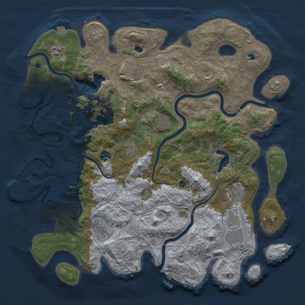 Rust Map: Procedural Map, Size: 4500, Seed: 457456470, 16 Monuments