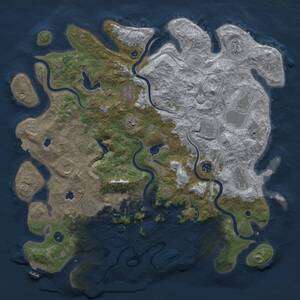 Thumbnail Rust Map: Procedural Map, Size: 4500, Seed: 53878787, 17 Monuments