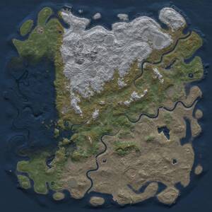 Thumbnail Rust Map: Procedural Map, Size: 6000, Seed: 510415819, 17 Monuments