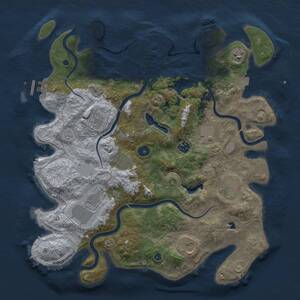 Thumbnail Rust Map: Procedural Map, Size: 4050, Seed: 1013180920, 15 Monuments