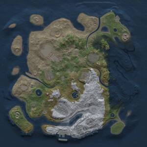 Thumbnail Rust Map: Procedural Map, Size: 3500, Seed: 1250254793, 15 Monuments