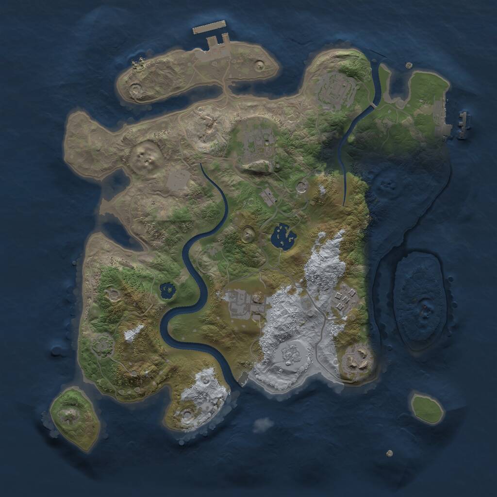 Rust Map: Procedural Map, Size: 3000, Seed: 499921763, 12 Monuments