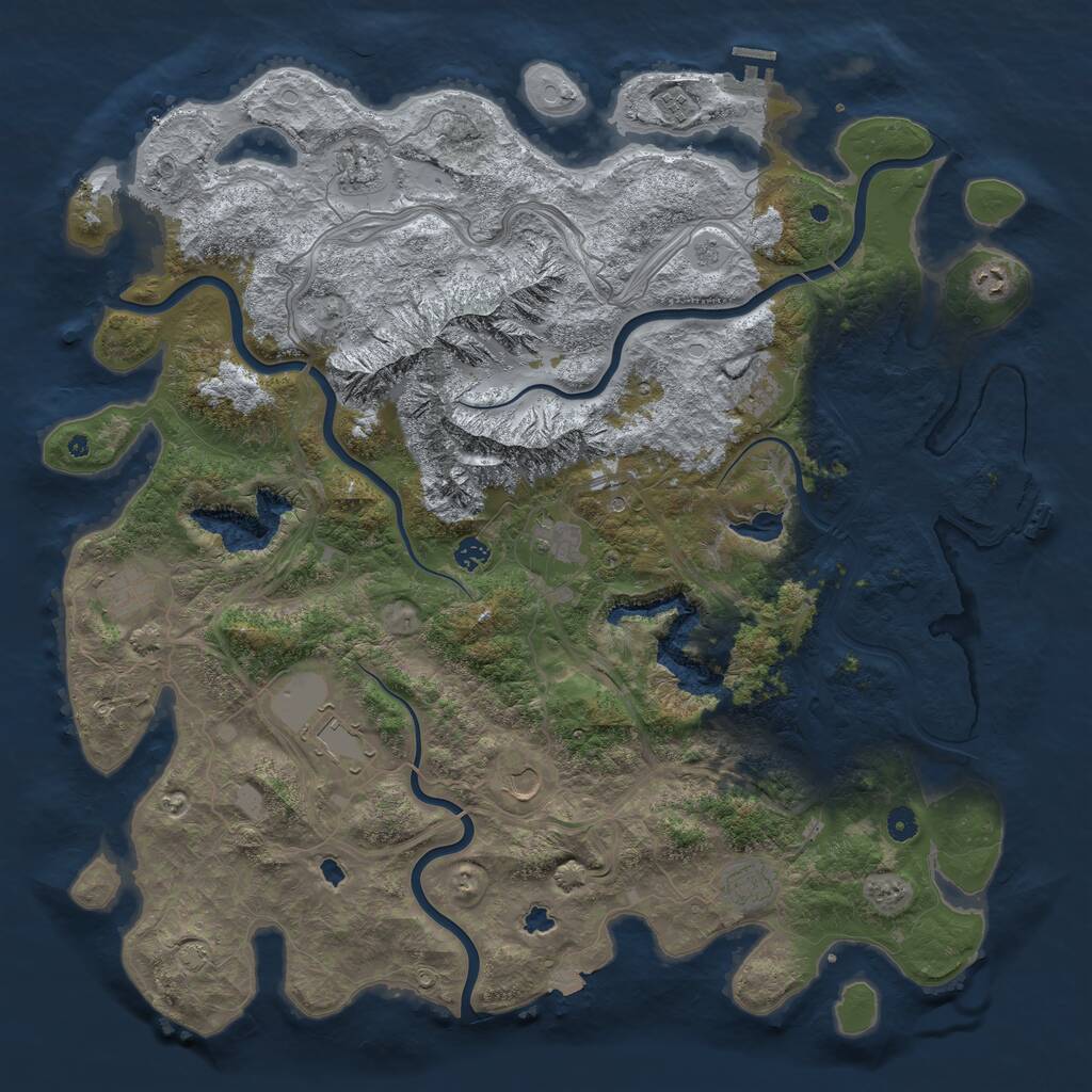 Rust Map: Procedural Map, Size: 5000, Seed: 1500799501, 16 Monuments