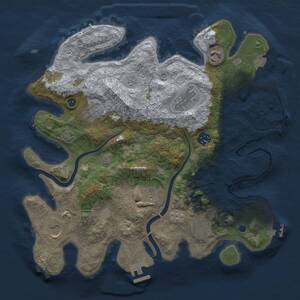 Thumbnail Rust Map: Procedural Map, Size: 3500, Seed: 11154, 14 Monuments