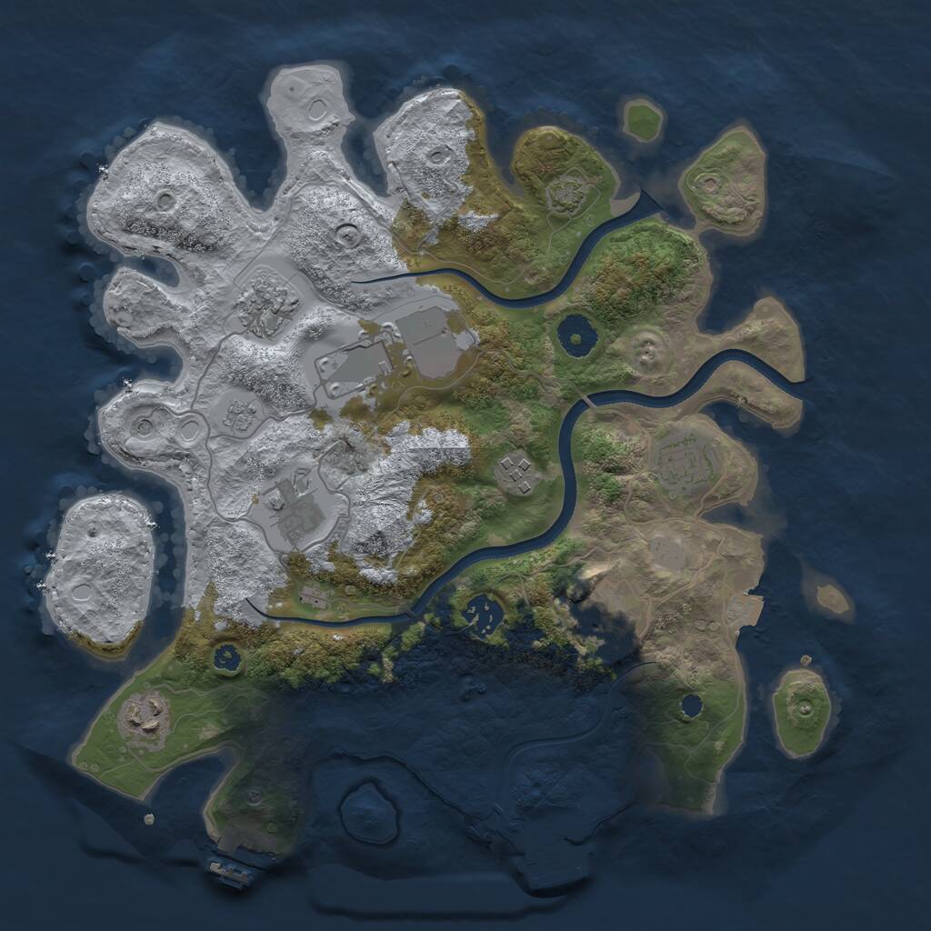 Rust Map: Procedural Map, Size: 3500, Seed: 1867272377, 14 Monuments