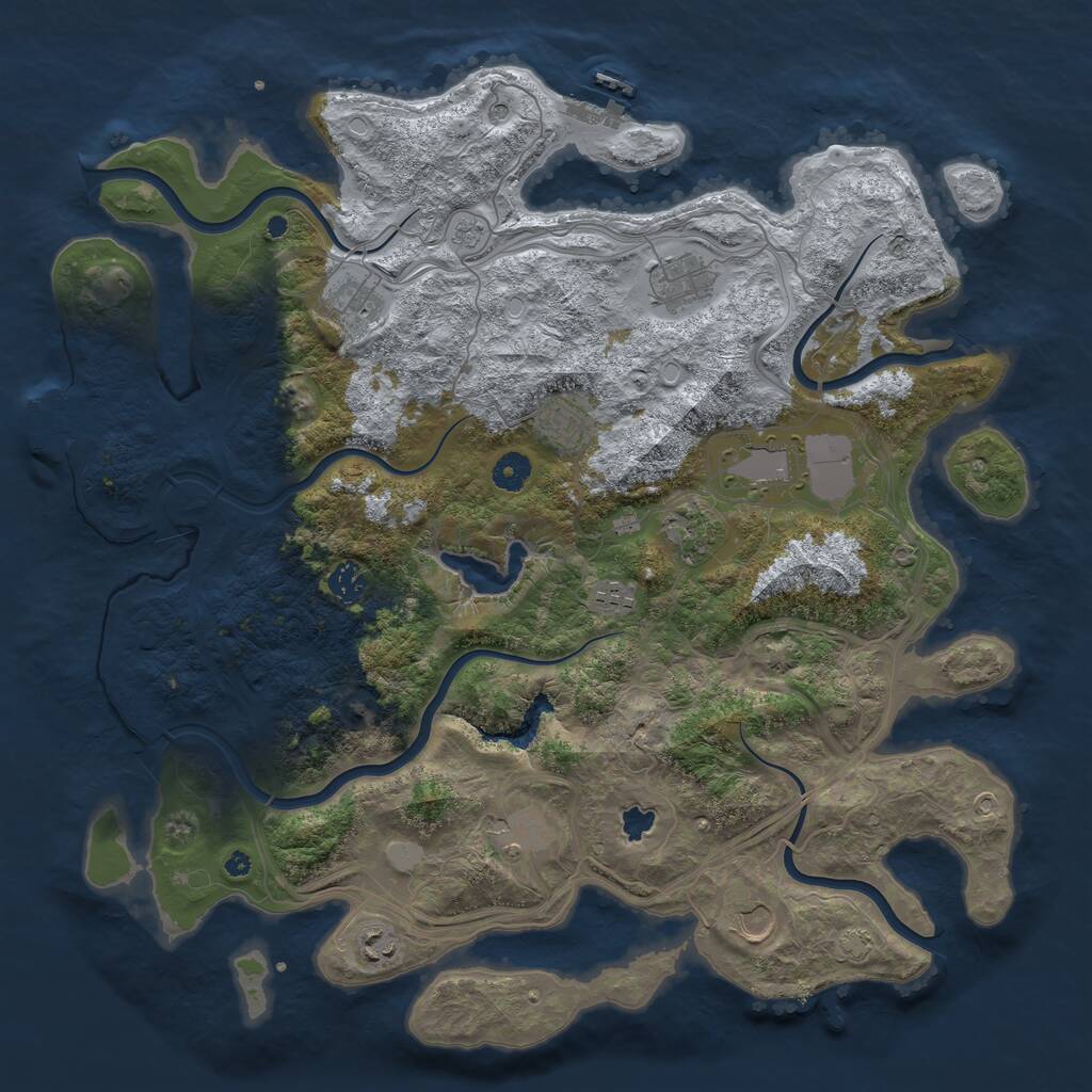 Rust Map: Procedural Map, Size: 4300, Seed: 453270704, 16 Monuments