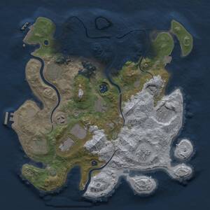 Thumbnail Rust Map: Procedural Map, Size: 3500, Seed: 1068268360, 15 Monuments