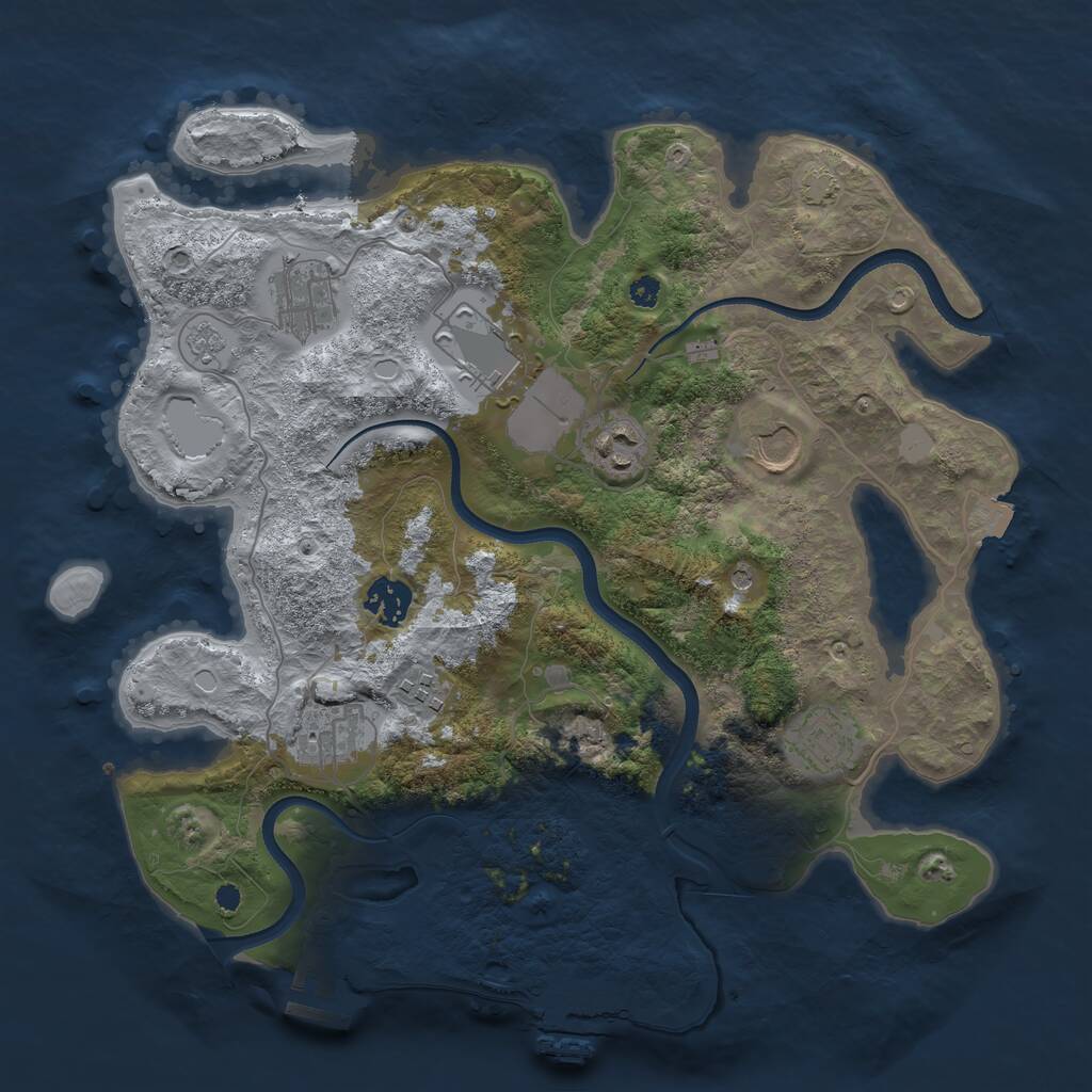 Rust Map: Procedural Map, Size: 3500, Seed: 4748, 14 Monuments