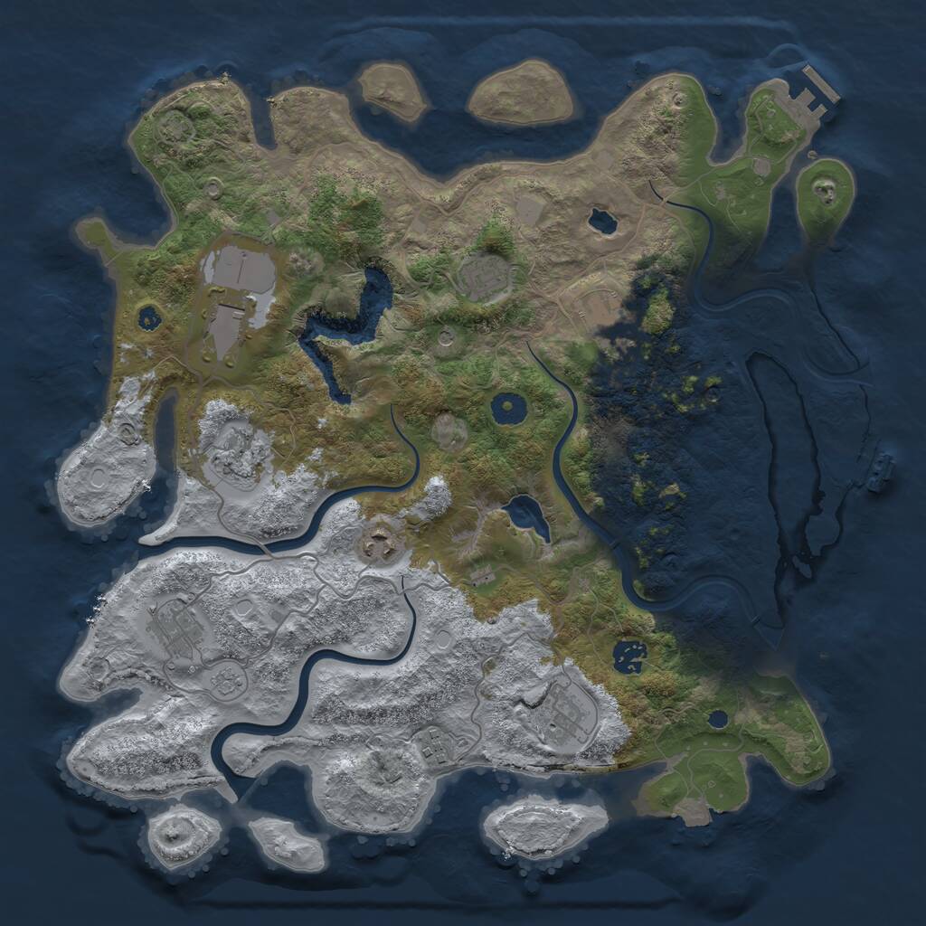 Rust Map: Procedural Map, Size: 4000, Seed: 2144420495, 15 Monuments