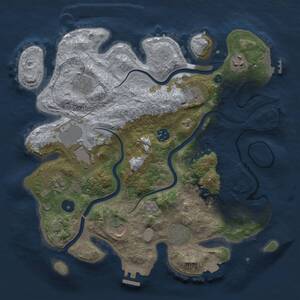 Thumbnail Rust Map: Procedural Map, Size: 3500, Seed: 738561861, 15 Monuments