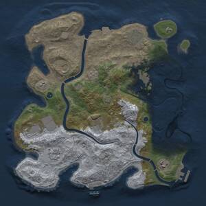 Thumbnail Rust Map: Procedural Map, Size: 3500, Seed: 1090599329, 14 Monuments