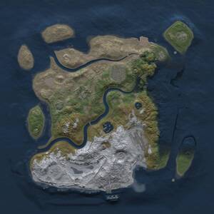 Thumbnail Rust Map: Procedural Map, Size: 3000, Seed: 1634806539, 10 Monuments