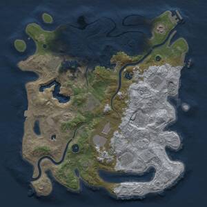 Thumbnail Rust Map: Procedural Map, Size: 4000, Seed: 106463537, 15 Monuments
