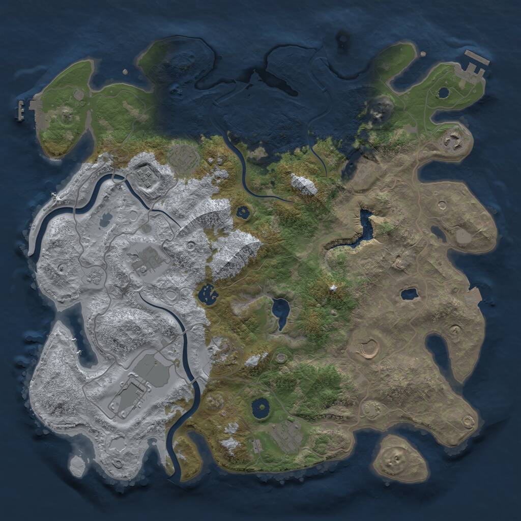 Rust Map: Procedural Map, Size: 4000, Seed: 1507742134, 16 Monuments