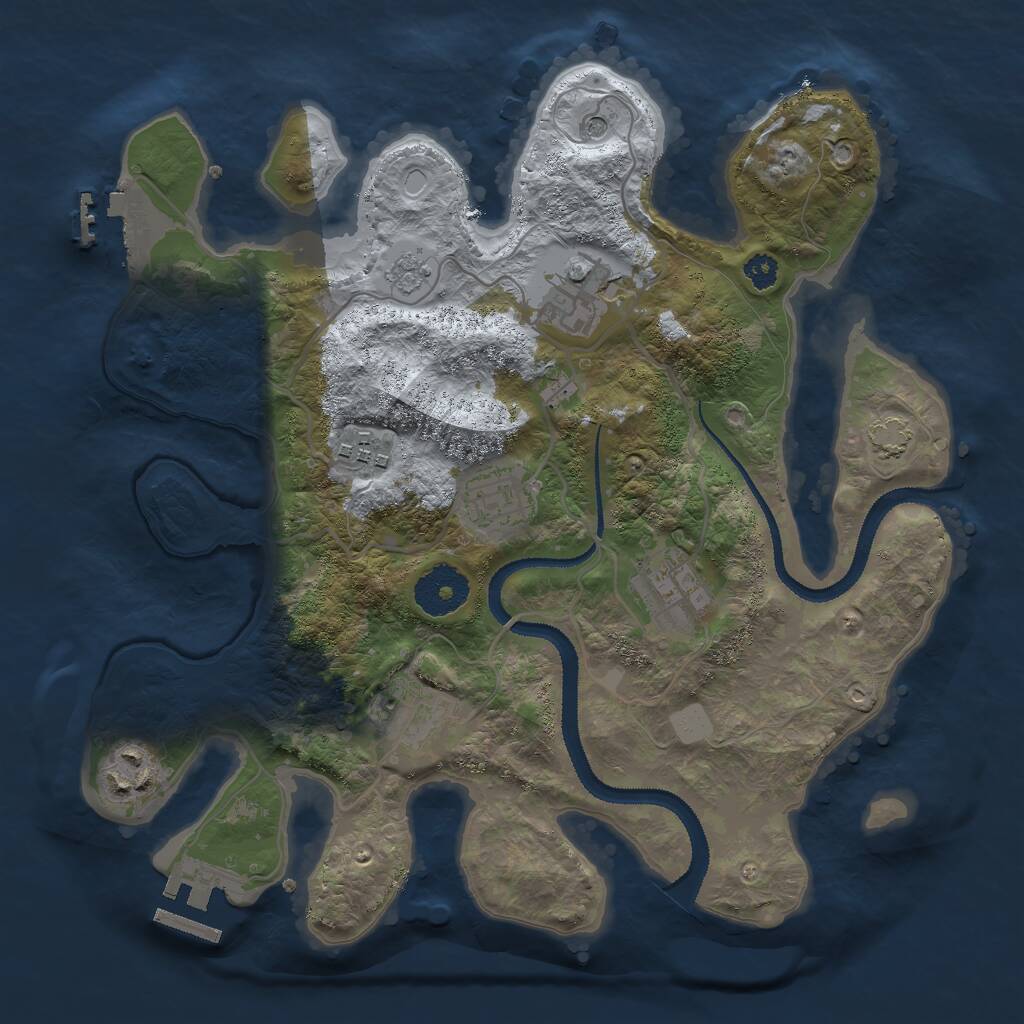 Rust Map: Procedural Map, Size: 3000, Seed: 1521308698, 12 Monuments