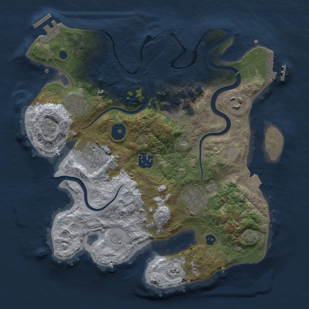 Rust Map: Procedural Map, Size: 3000, Seed: 16415, 13 Monuments