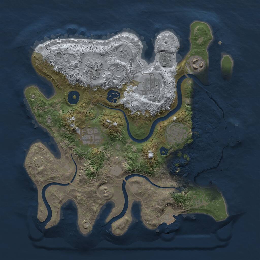 Rust Map: Procedural Map, Size: 3000, Seed: 949453913, 11 Monuments