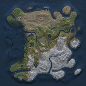 Thumbnail Rust Map: Procedural Map, Size: 3500, Seed: 849063825, 14 Monuments