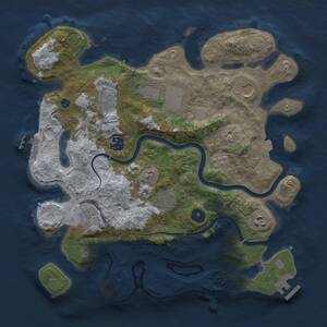 Thumbnail Rust Map: Procedural Map, Size: 3500, Seed: 327216234, 14 Monuments