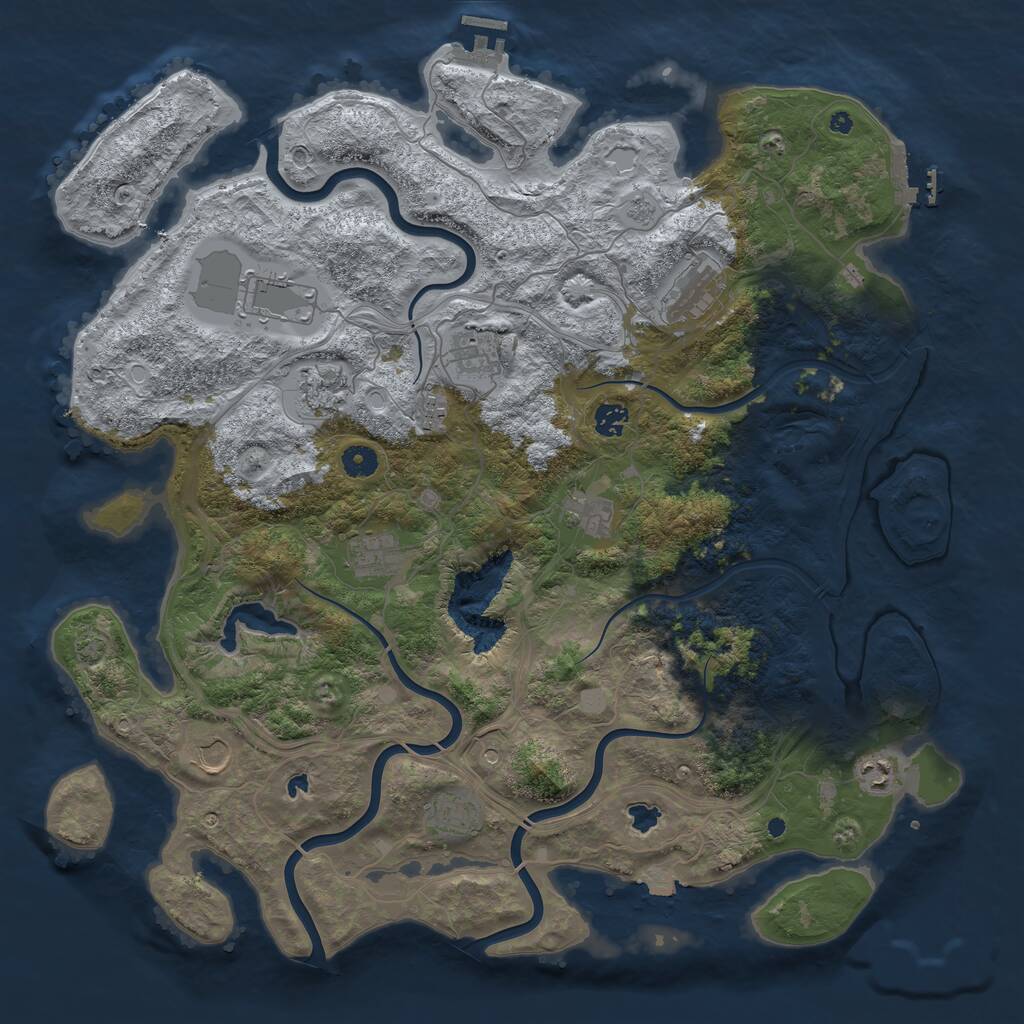 Rust Map: Procedural Map, Size: 4500, Seed: 575035012, 17 Monuments