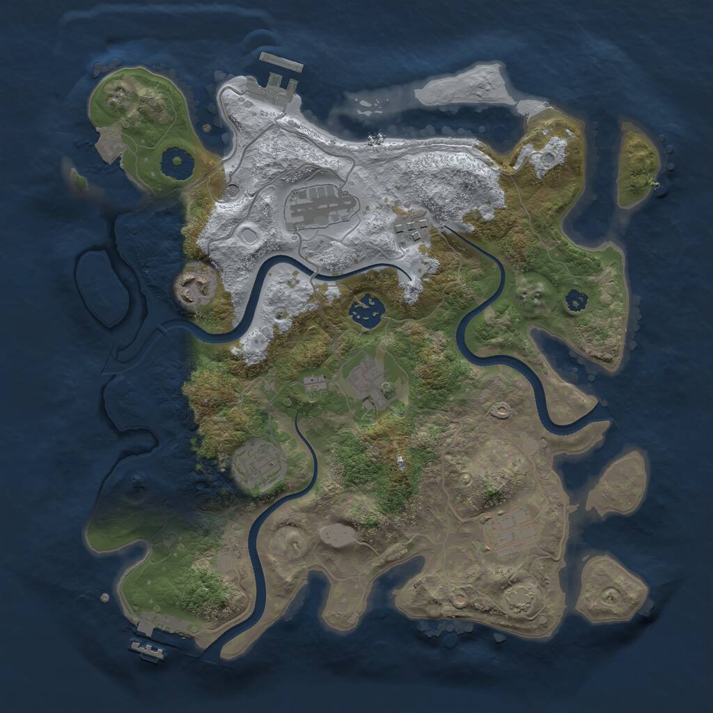 Rust Map: Procedural Map, Size: 3250, Seed: 1101161297, 12 Monuments