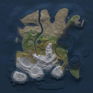 Thumbnail Rust Map: Procedural Map, Size: 2500, Seed: 1593805823, 7 Monuments